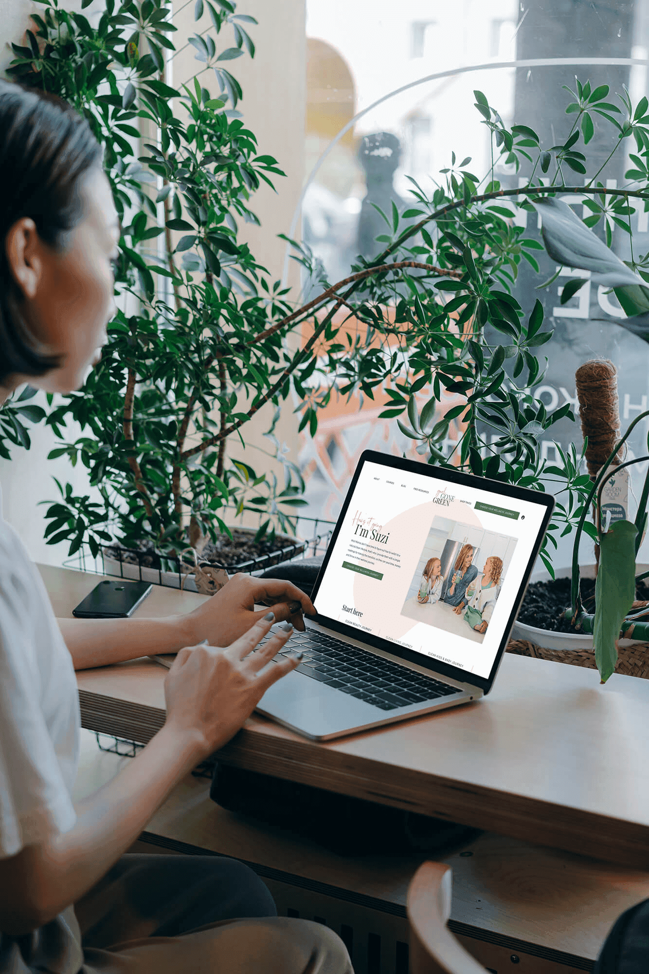 Woman sitting at computer