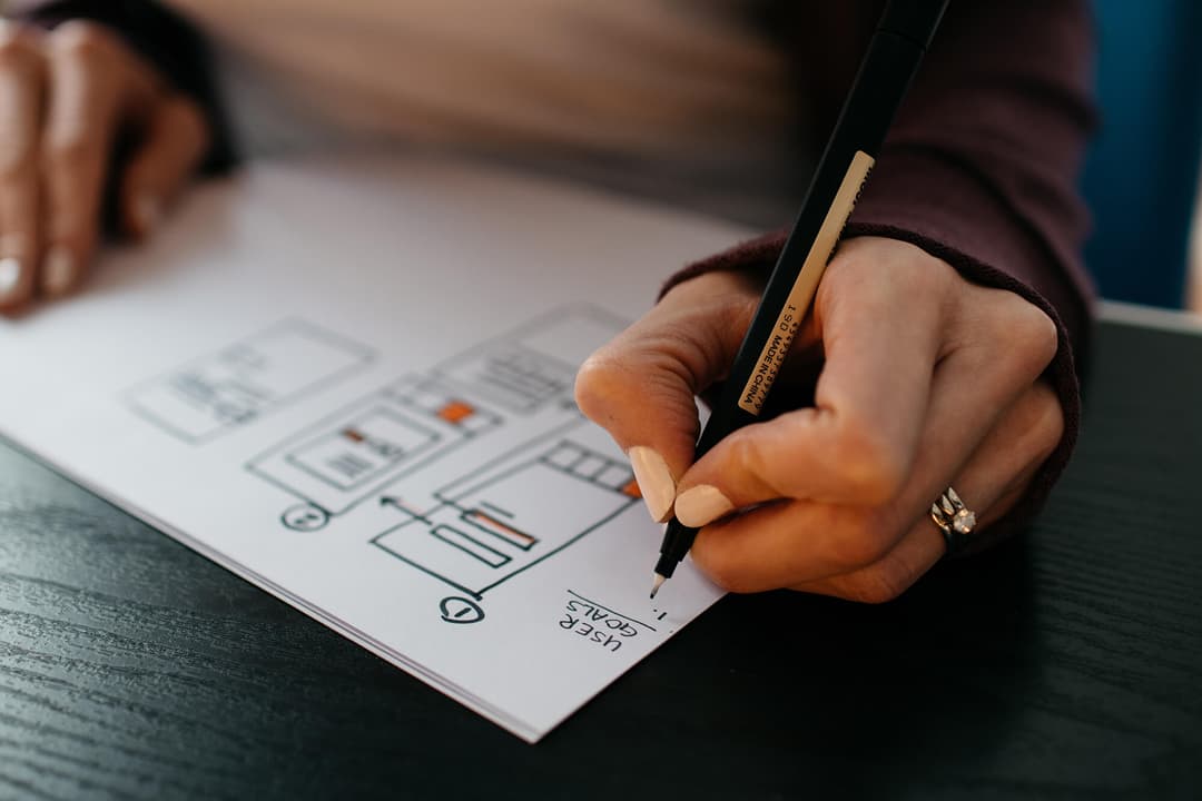 Person designing a website
