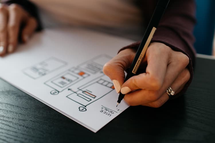 Person designing a website