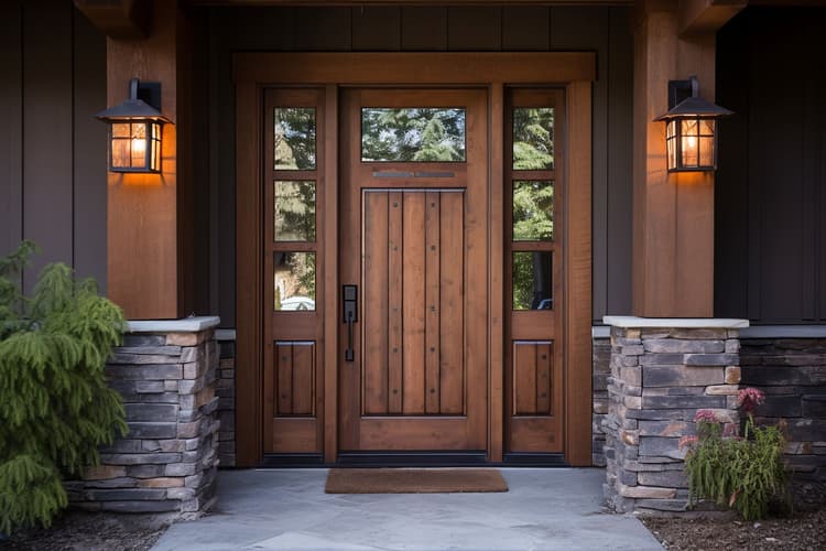 A secure front door with a modern lock, symbolizing website security and safety.