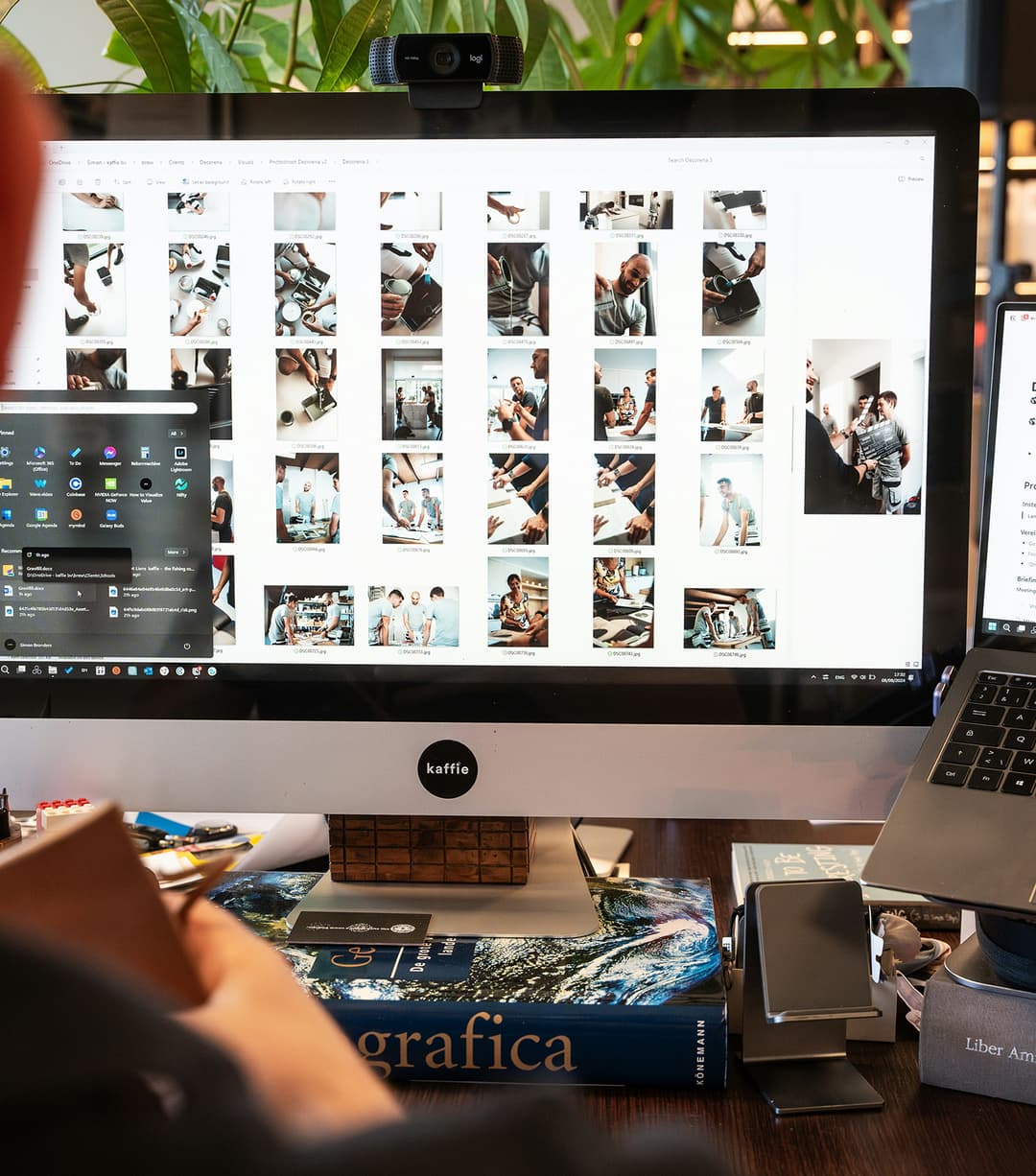 Person working at computer screen